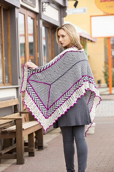 Herringbone Shawl Pattern Fibra Natura