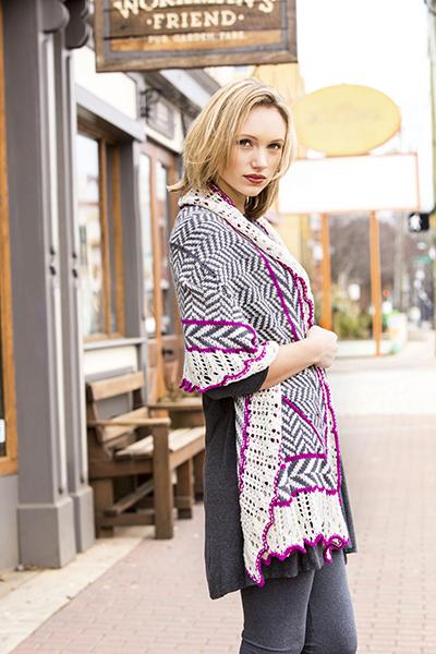 Herringbone Shawl Pattern Fibra Natura
