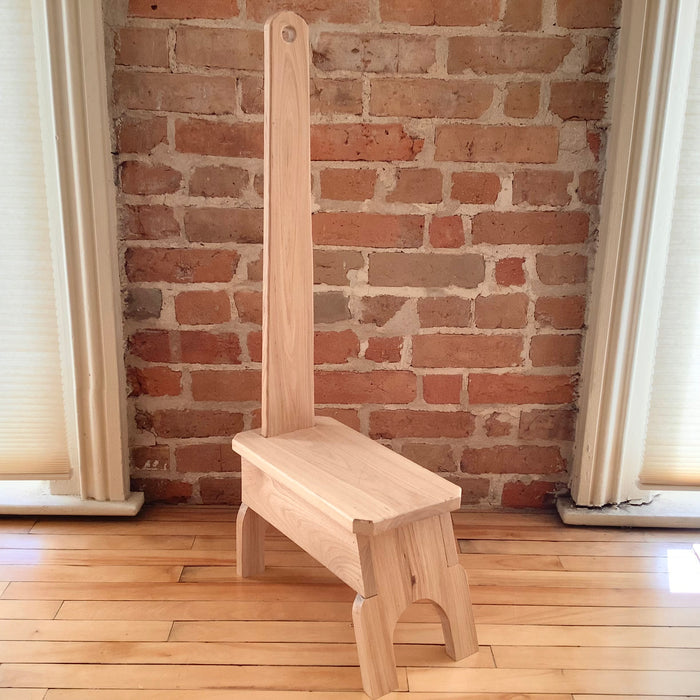 Hickory Step Stool with Carry Handle