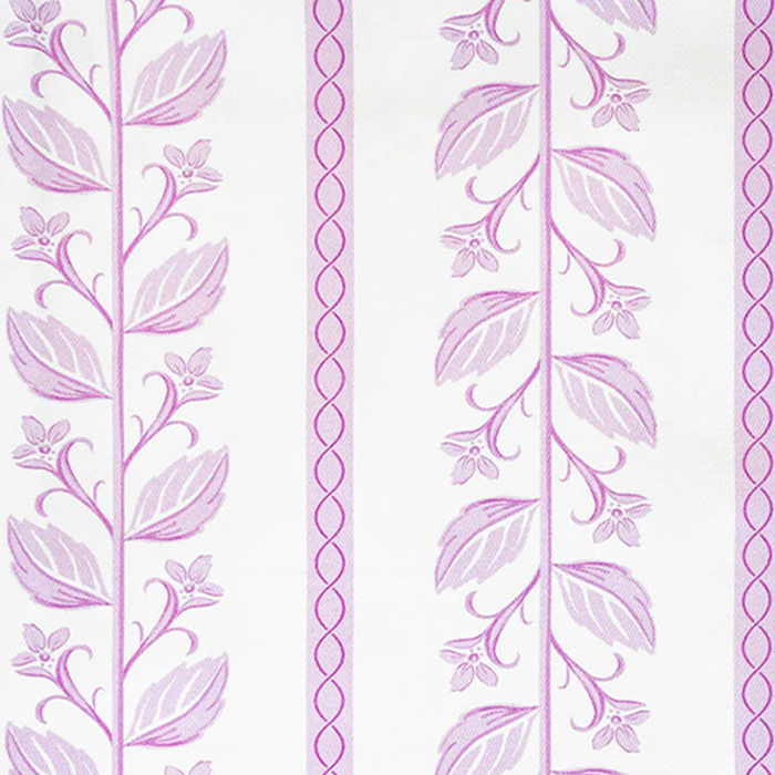 Close up of lilac patterned table topper