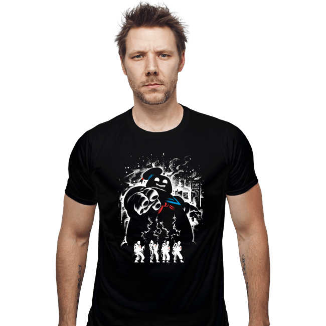 Daily_Deal_Shirts Fitted Shirts, Mens / Small / Black Marshmallow Ghost