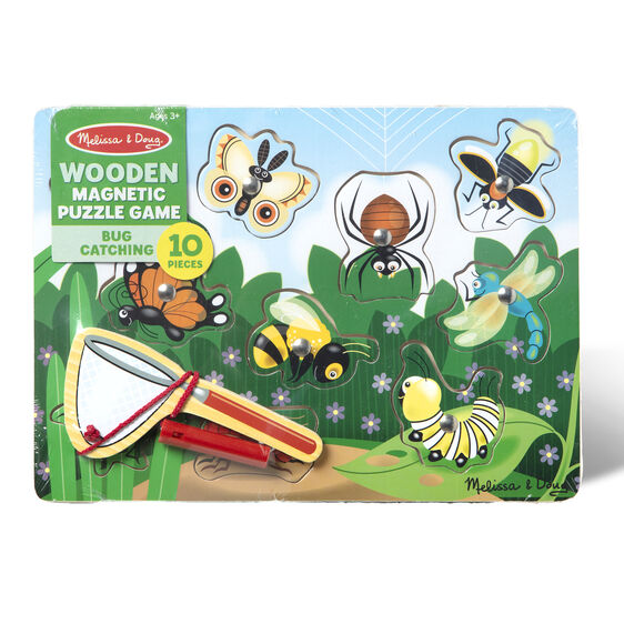 Melissa & Doug Magnetic Wooden Bug Catching Puzzle Game