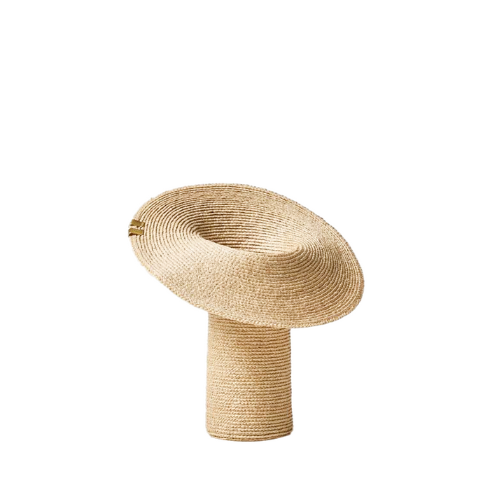 A beige, lapel-shaped vase made of fabric, designed to resemble a collar for flower arranging.