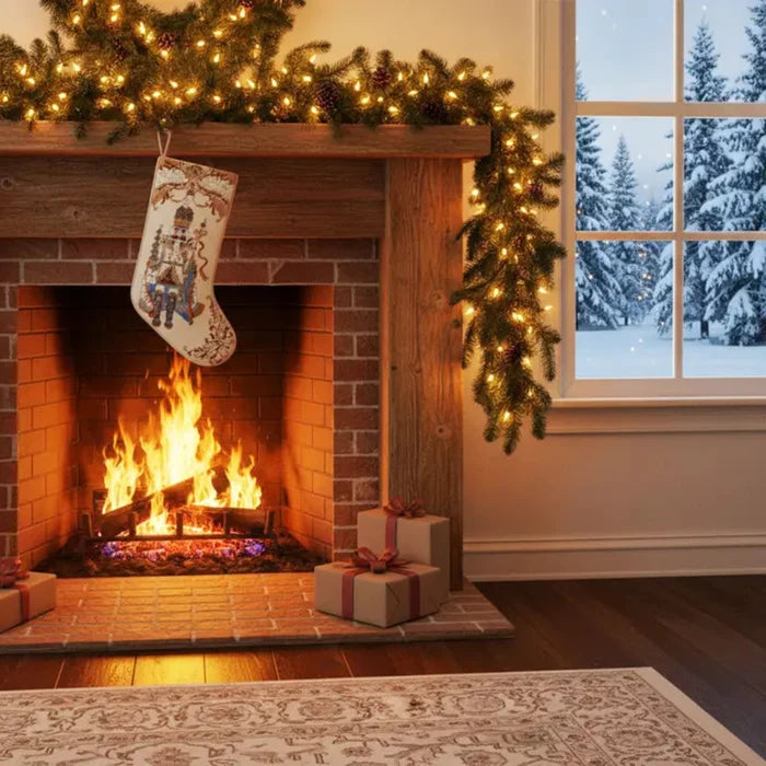 Nutcracker Embroidered Stocking