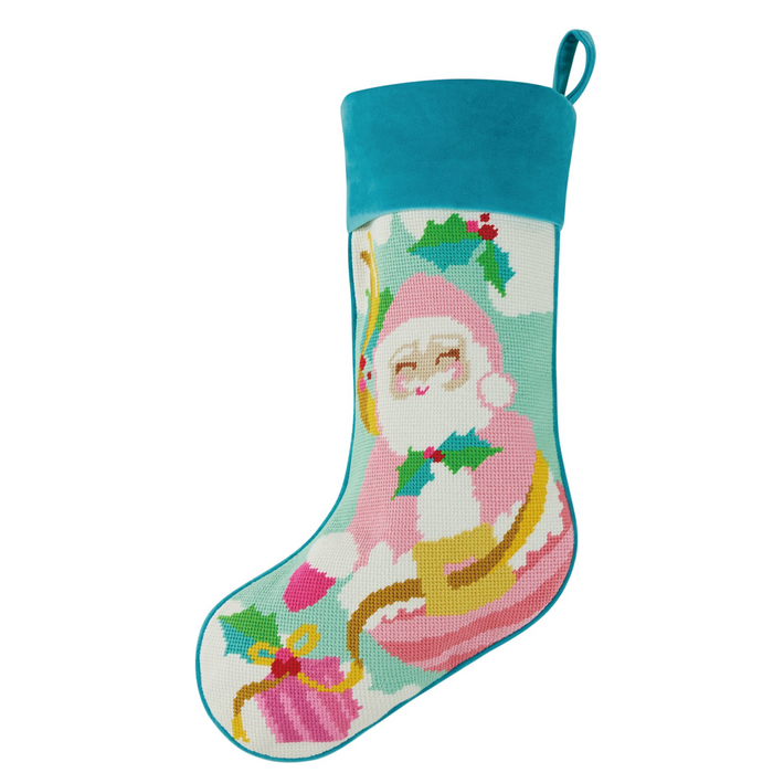 Papa Noel Embroidered Stocking
