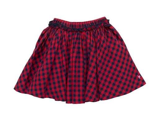 Pink Chicken Gianna Skirt in Blue Check