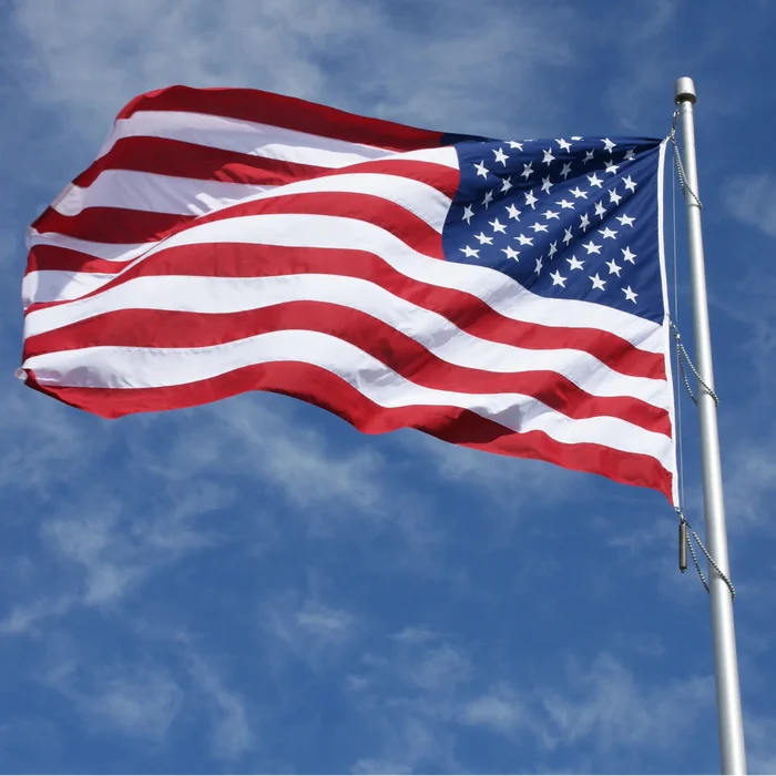 High wind polyester American flag outdoor display