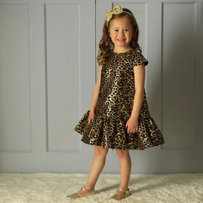 Rachel Riley Leopard Damask Party Dress