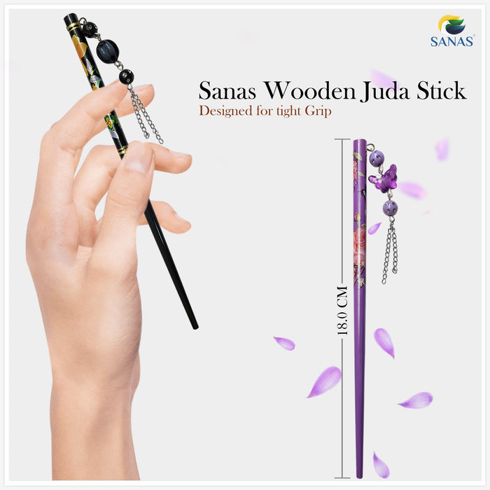Premium Wooden Juda Hair Sticks for Bun Hairstyles