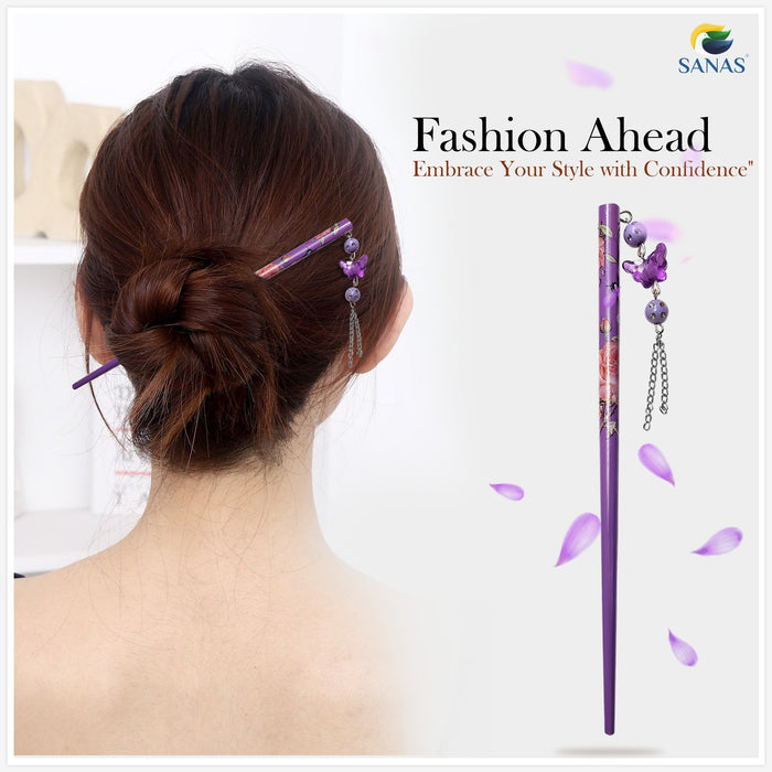 Wooden Hair Bun Sticks for Bridal Hairstyles