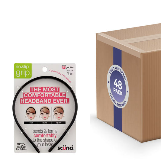 Scünci Bendable Headband with No-Slip Grip - 1 Ct - 48 Pack