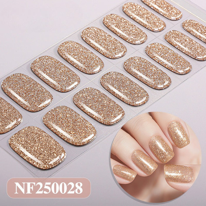 Semicured nail stickers