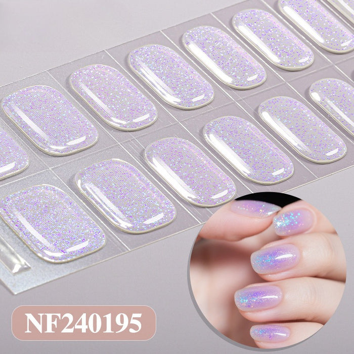Semicured nail stickers
