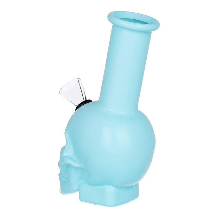 SeshGear Pastel Skull Glass Water Pipe Blue