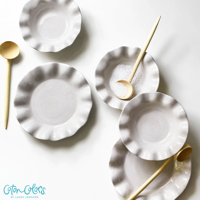 Signature White Ruffle Dipping Bowl by Coton Colors