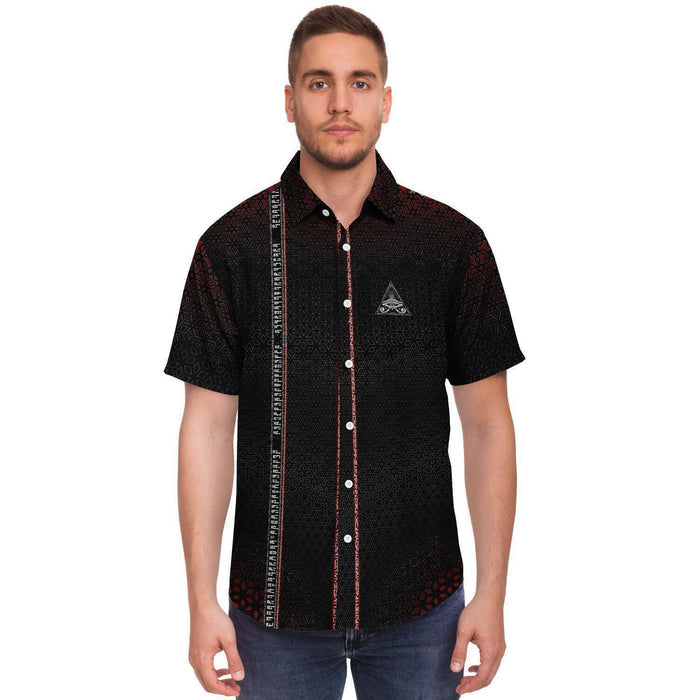 Singular Sight Black Psychedelic Button-Down Shirt