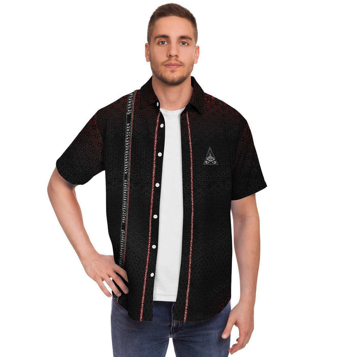 Singular Sight Black Psychedelic Button-Down Shirt