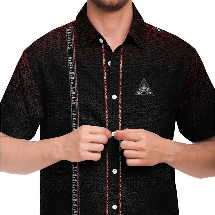Singular Sight Black Psychedelic Button-Down Shirt
