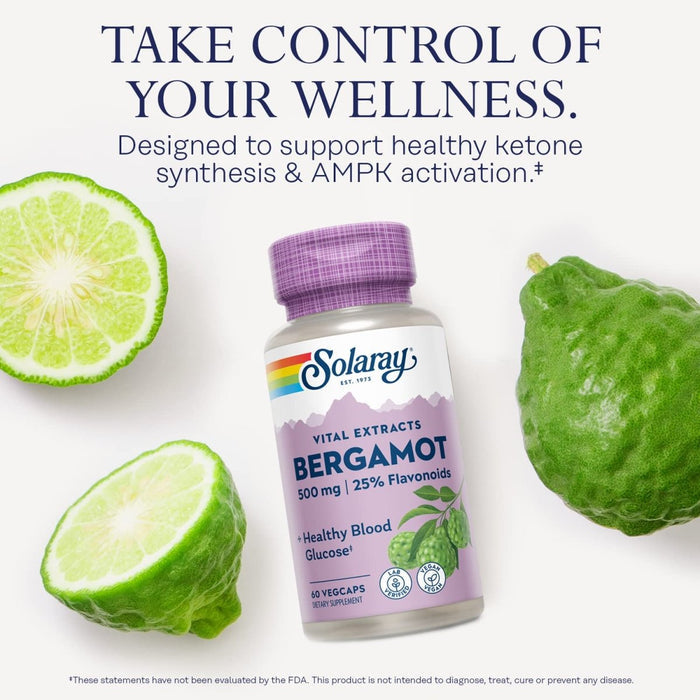 Solaray Bergamot Advanced Formula - Cardiovascular Support Fruit Extract - 60 Veg Capsules - The Oasis of Health