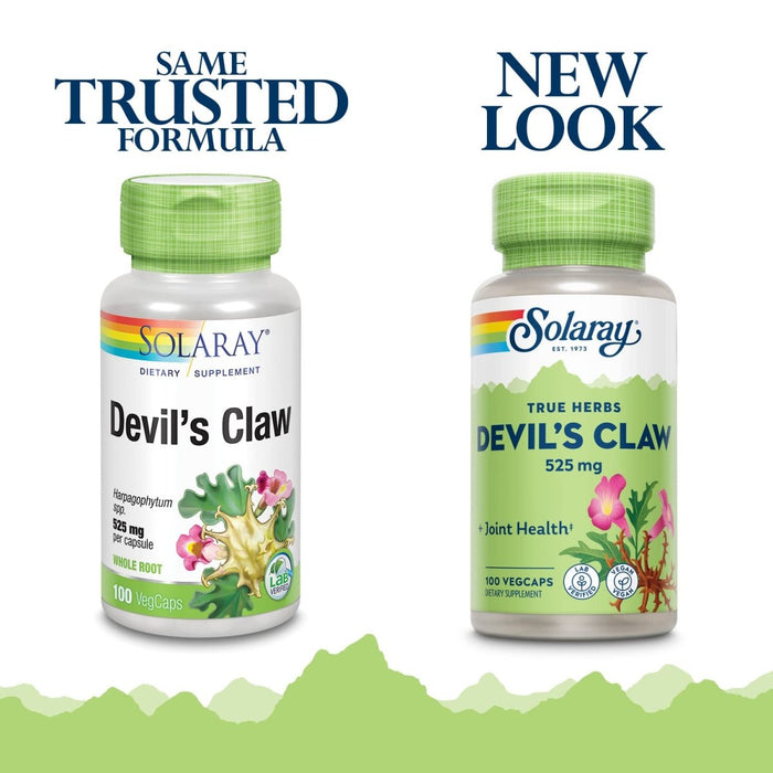 SOLARAY Devils Claw Root 525mg | Non - GMO, Vegan & Lab Verified | 100 VegCaps - The Oasis of Health