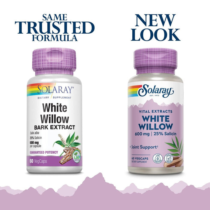 Solaray Guaranteed Potency White Willow Bark Extract - 750mg Veg Capsules (60 Count) - The Oasis of Health