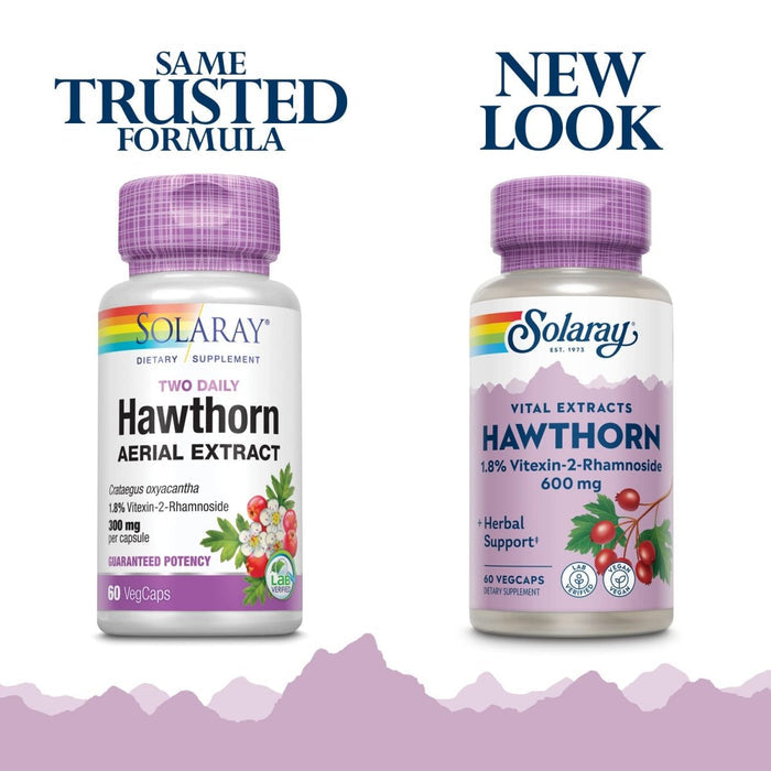 SOLARAY Hawthorn Two Daily Supplement 600mg | 60 CT - The Oasis of Health