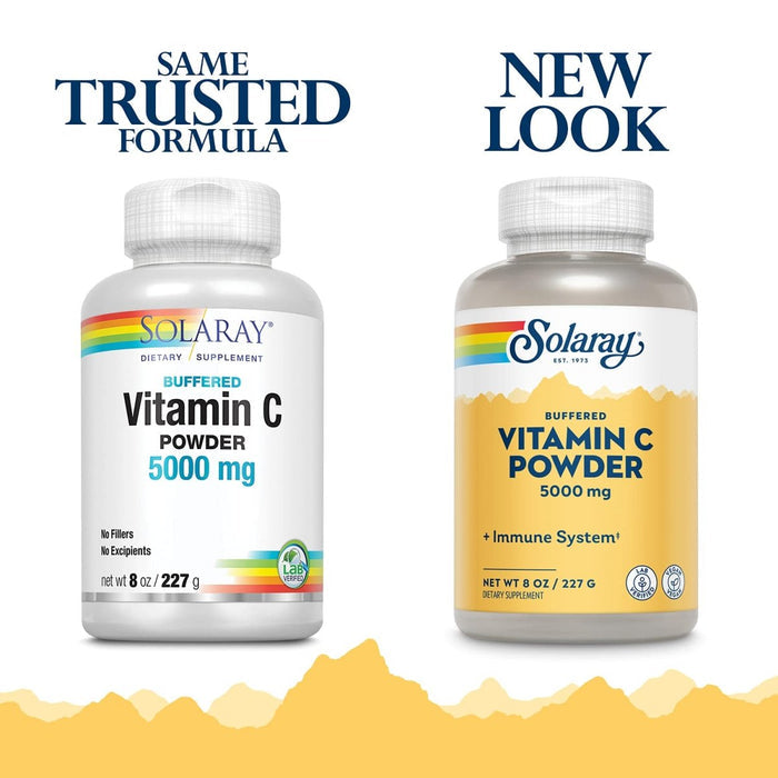 Solaray, Vitamin C Powder Non Acidic 5000mg, 8 Ounce - The Oasis of Health