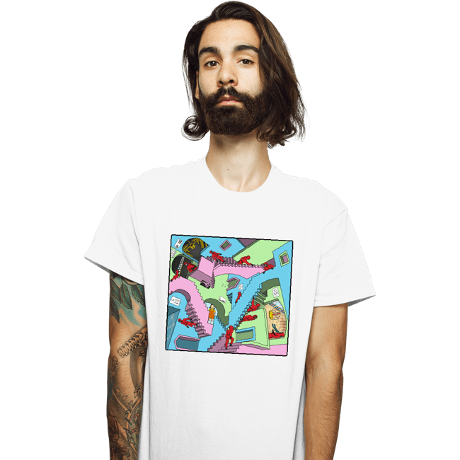 Secret_Shirts T-Shirts, Unisex / Small / White Squid Relativity Staircase