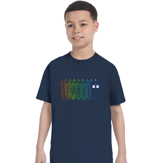 Secret_Shirts T-Shirts, Youth / XS / Navy Tardis Trail