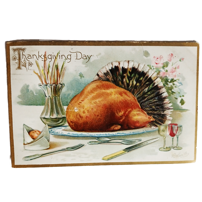 Thanksgiving Postcard Turkey Feast Tuck Pub. Series 123 Artist Wealthy