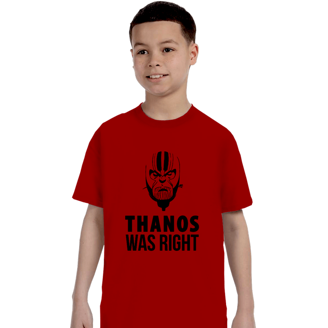 Secret_Shirts T-Shirts, Youth / XS / Red Thanos Was Right