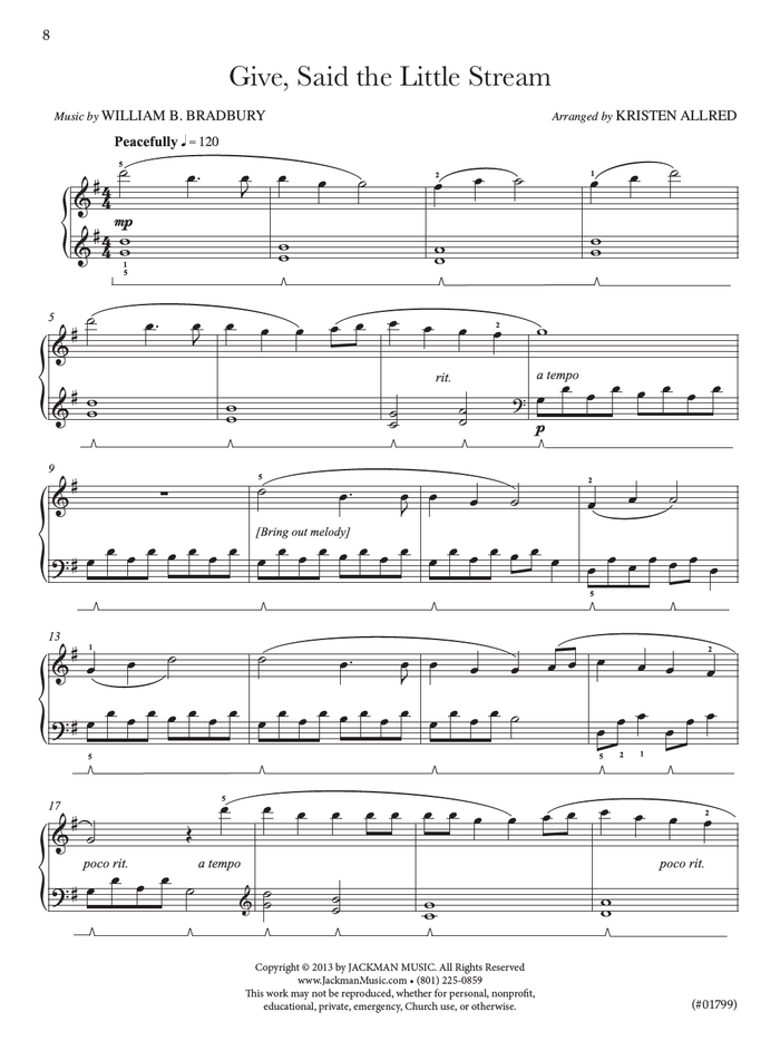 Treasures, Vol. 1 - Easy Piano Give, Said the Little Stream | Sheet Music | Jackman Music