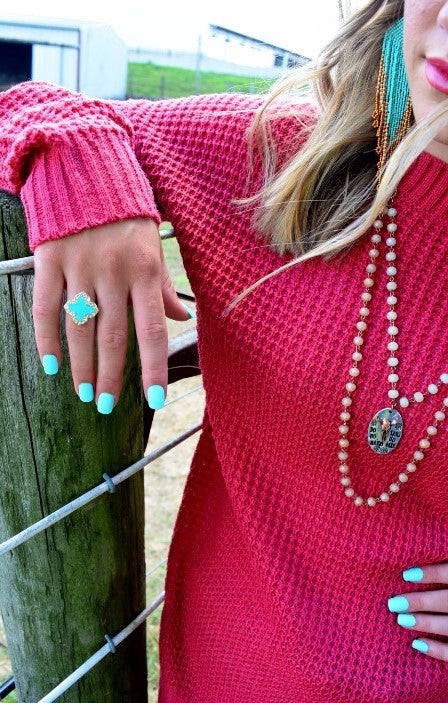 Turquoise and and gold ring