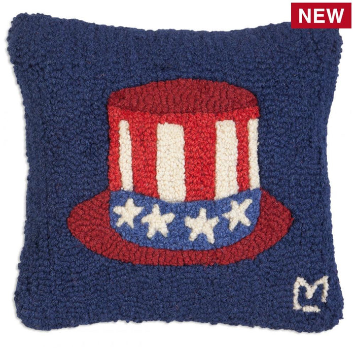 Patriotic Pillow New Zealand Wool Designed in Vermont Flagman of America