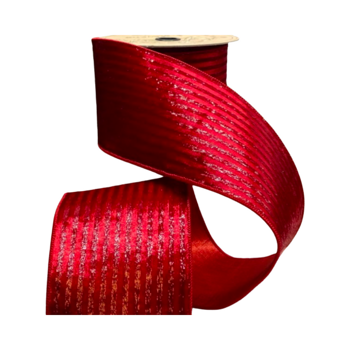 Velvet Lurex Red Ribbon, 4" X 10YD