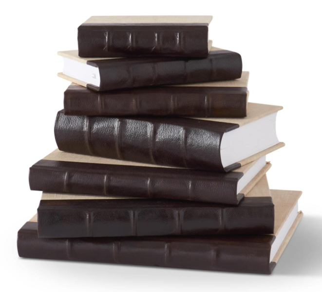 Vintage Cotton Journals w/Brown Leather Spine