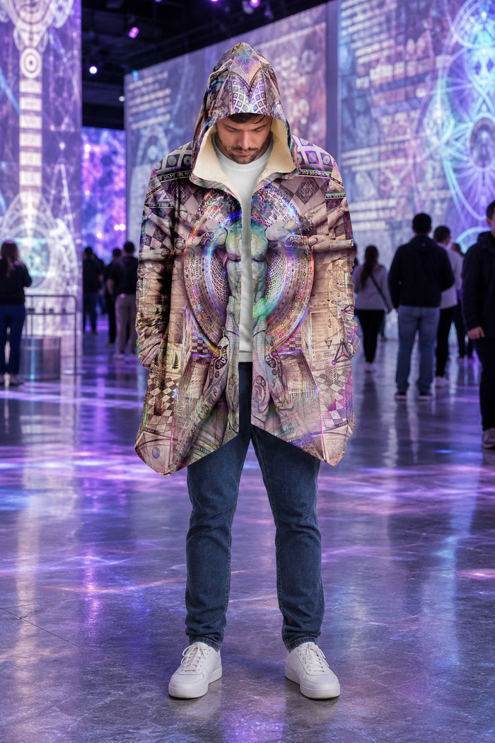 Vitruvian Spirit Micro Fleece Cloak — approved source-faithful editorial view 01