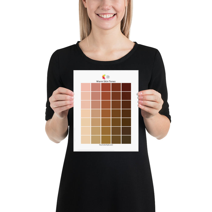 Warm Skin Tones Chart 8x10
