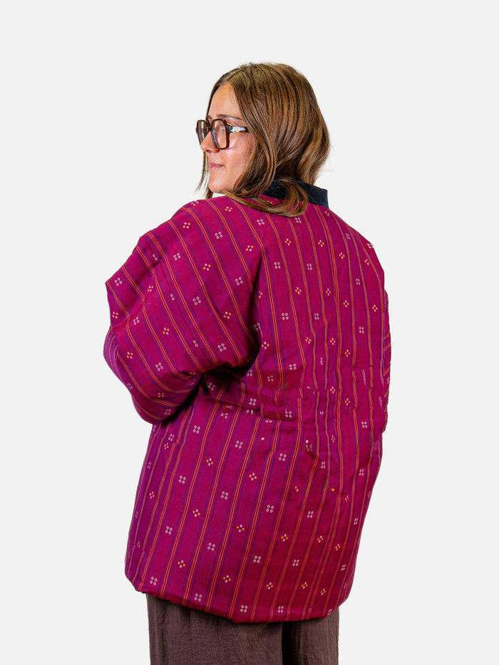 Women’s Hanten Jacket – Pink Shima ni Hishi