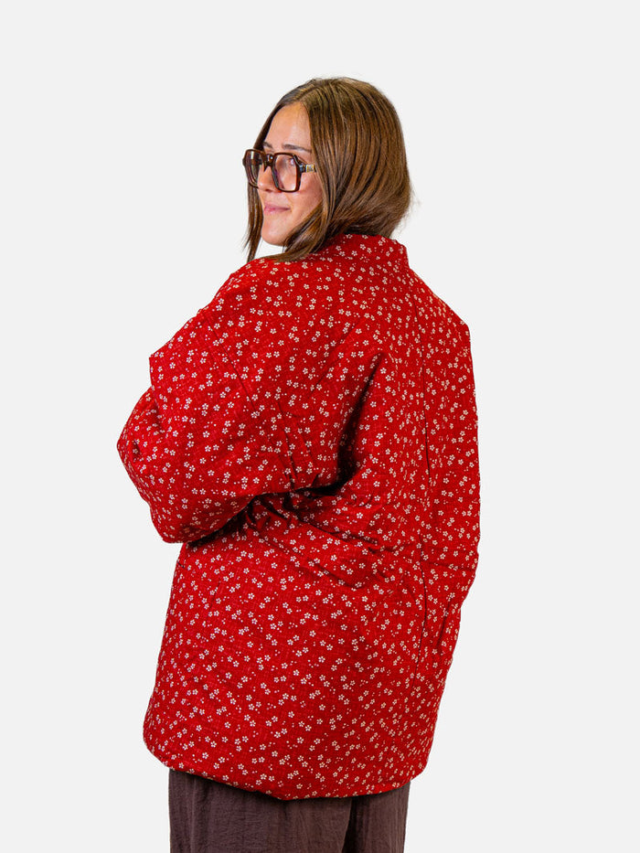 Women’s Hanten Jacket – Red Sakura
