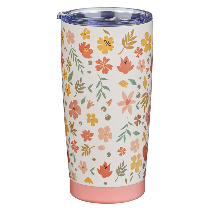 World's Greatest Mom Peach Floral Stainless Steel Tumbler